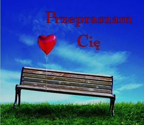 Kartka z ławeczką i przeprosinami